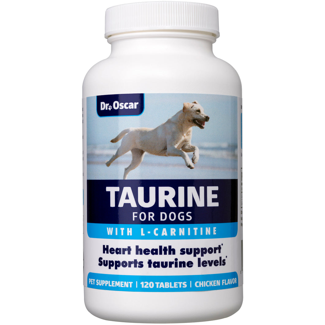 Taurine Supplement for Dogs, 2X More Taurine (500mg per 25lbs weight) vs. Most Competitors. 2in1 with L-Carnitine*